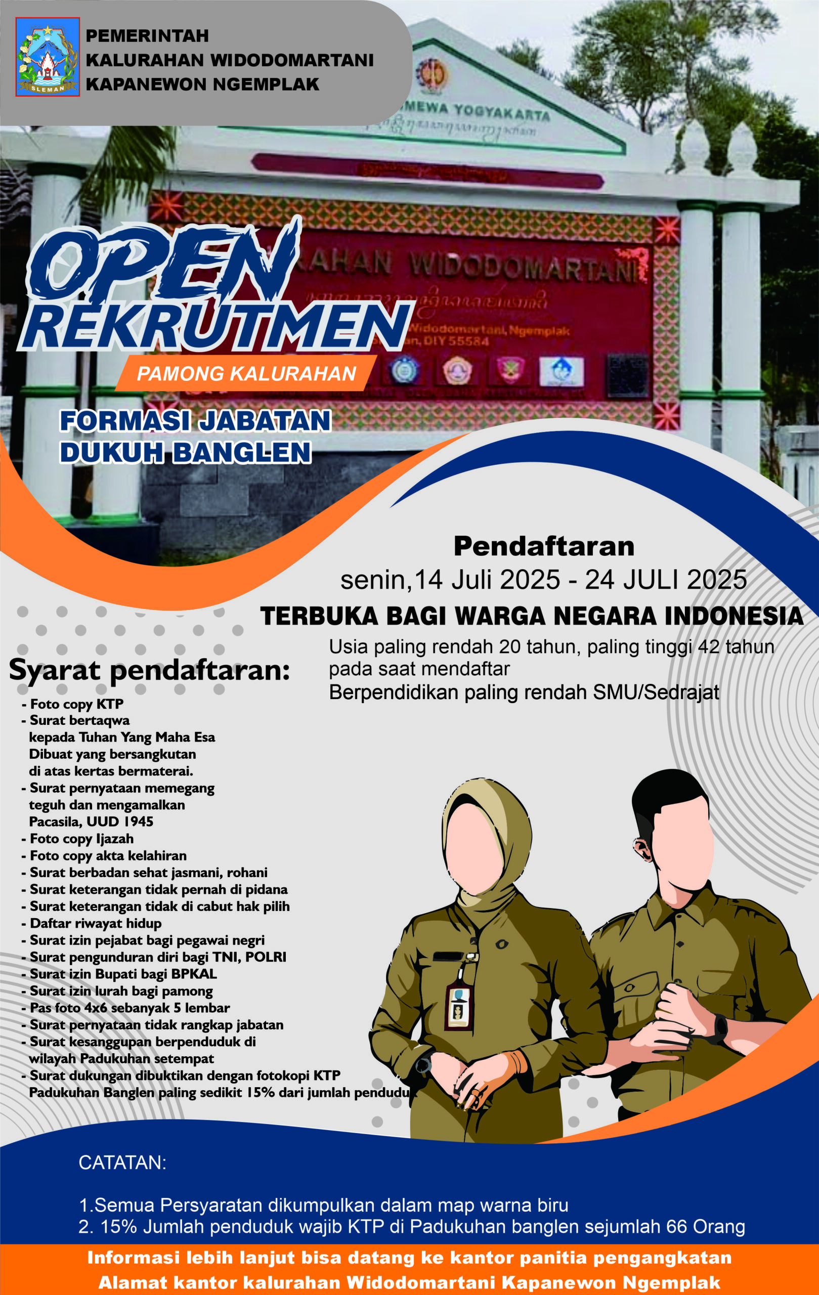 INFORMASI LOWONGAN PAMONG KALURAHAN WIDODOMARTANI